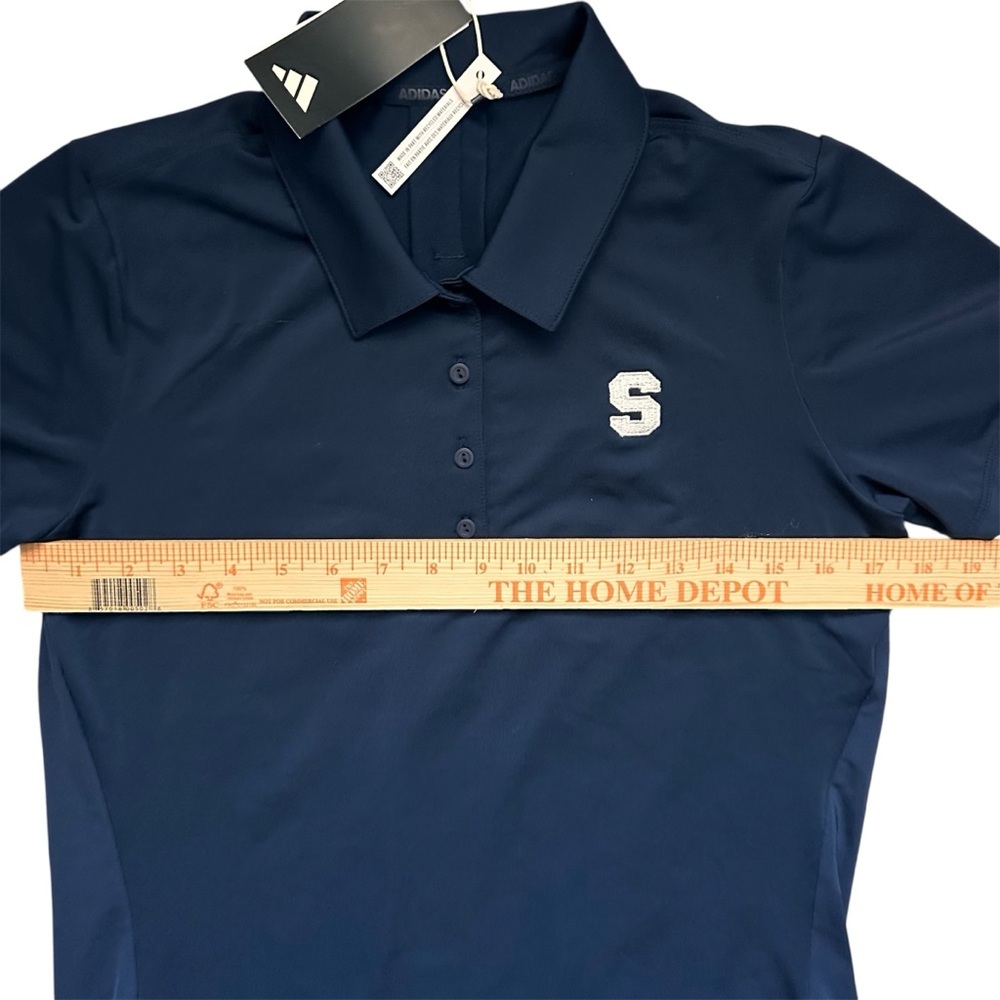 Adidas Women’s Golf Polo Shirt Medium Navy Short Sleeve Collegiate Logo NWT - Picture 4 of 7